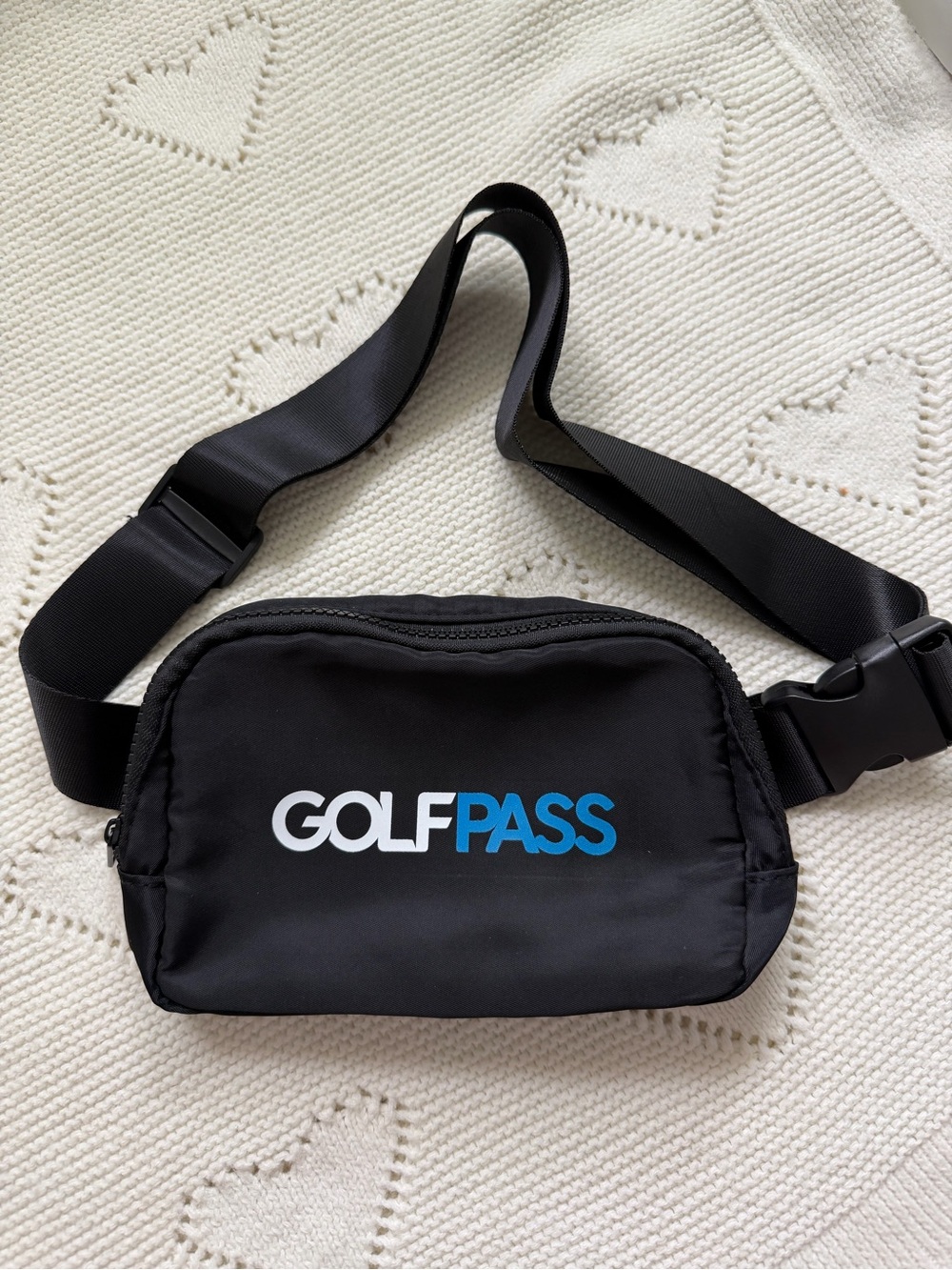 GolfPass Black Fanny Pack/Belt Bag